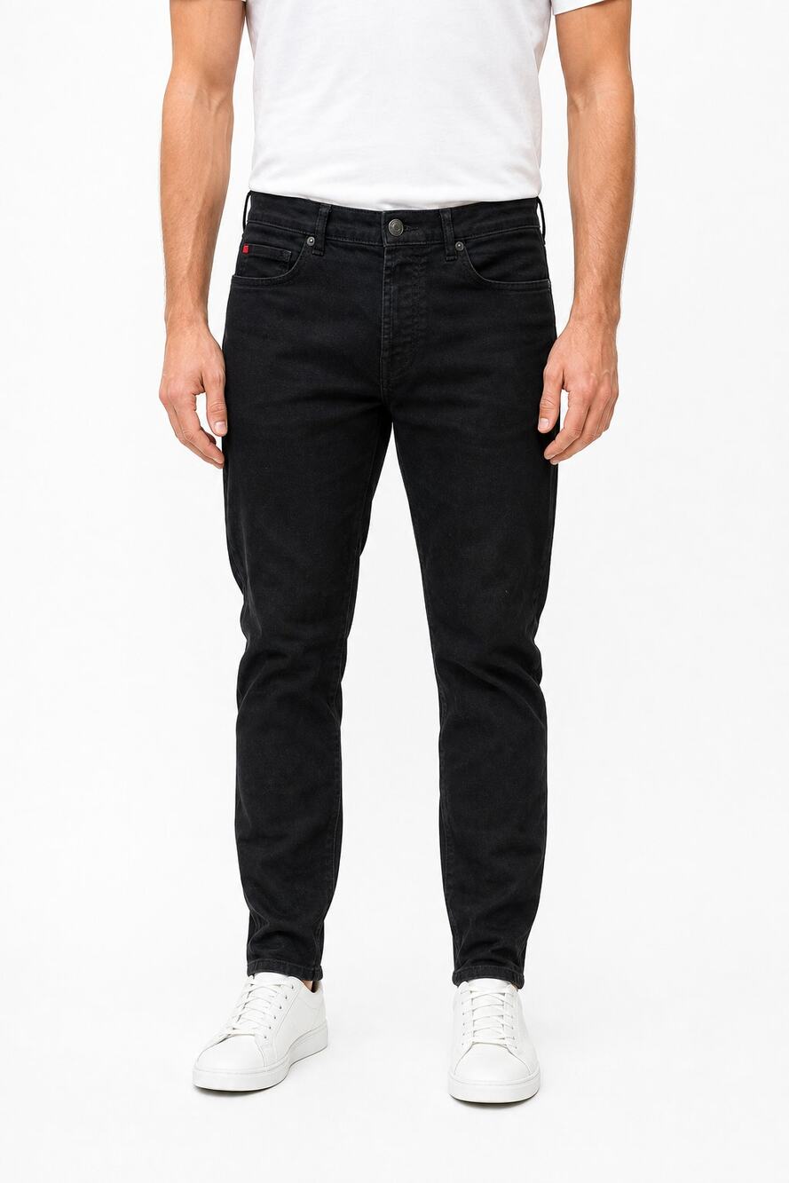 HUGO Boss 634 Men's Stay Black Stretch Denim Straight Leg Jeans 33x32 Designer